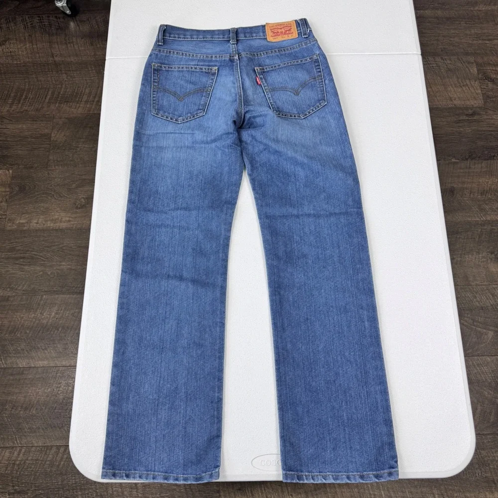 Levis 505 Regular Fit Girls Jeans Size 16 Medium Wash Denim 28x28 5505-778